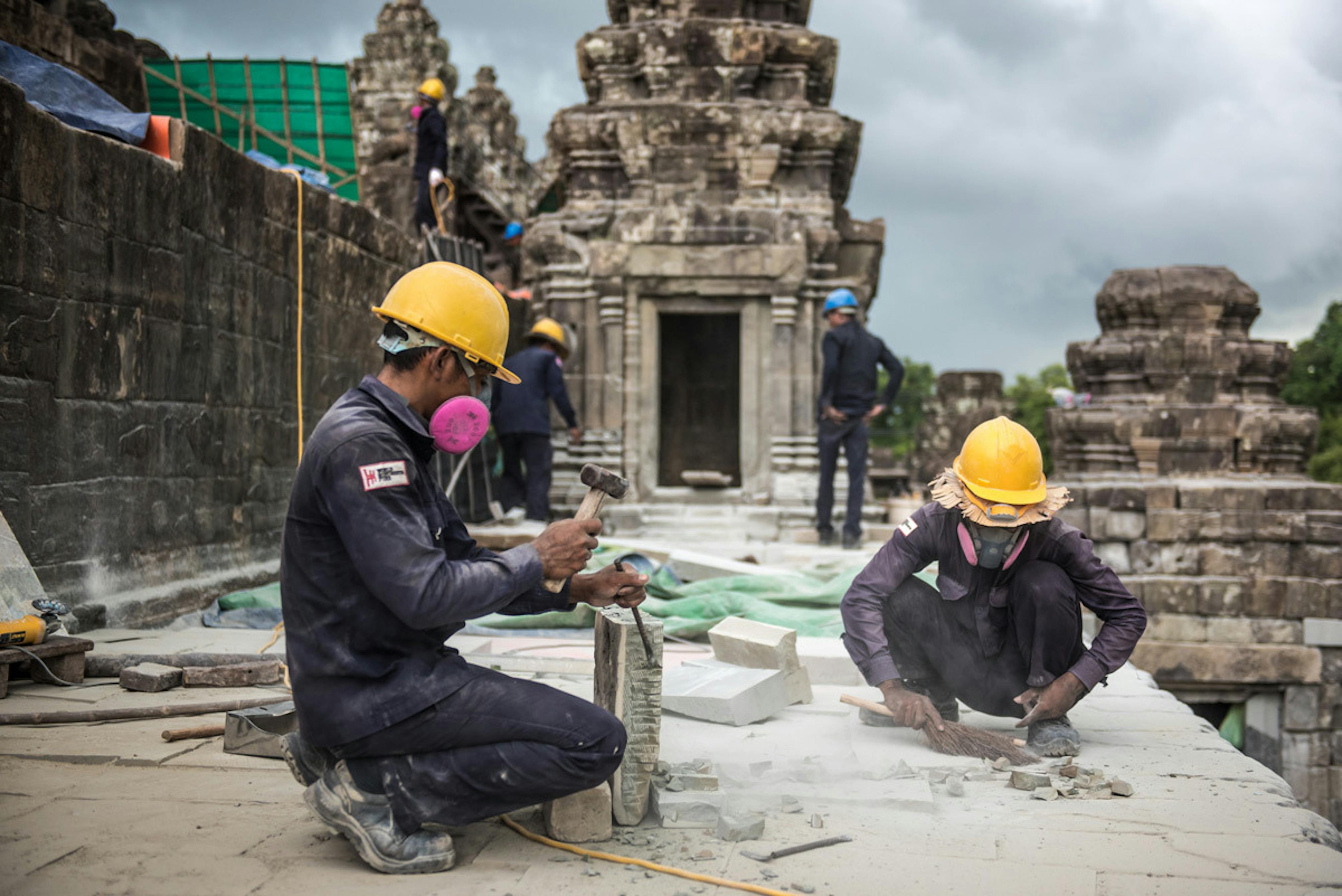 Phnom Bakheng during conservation in 2018.