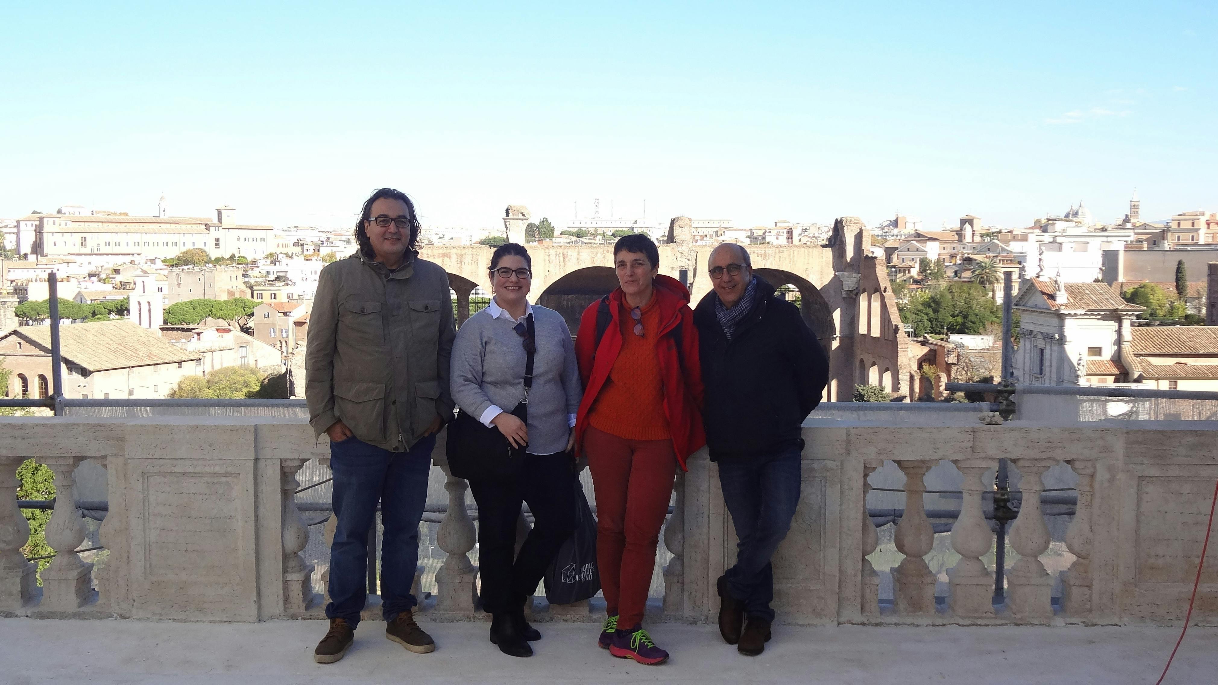 Group photo taken of Stephanie (second from the left) and the lead project staff during a visit to the Farnese Aviaries in Rome, 2017. 