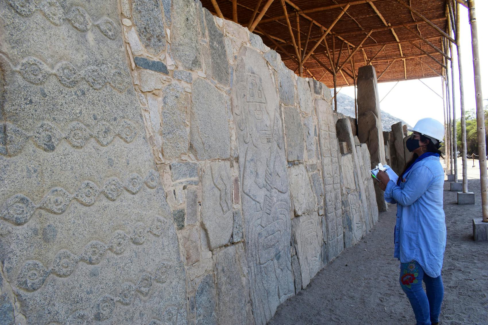 Documentation of stone slabs at Cerro Sechín (north flank).