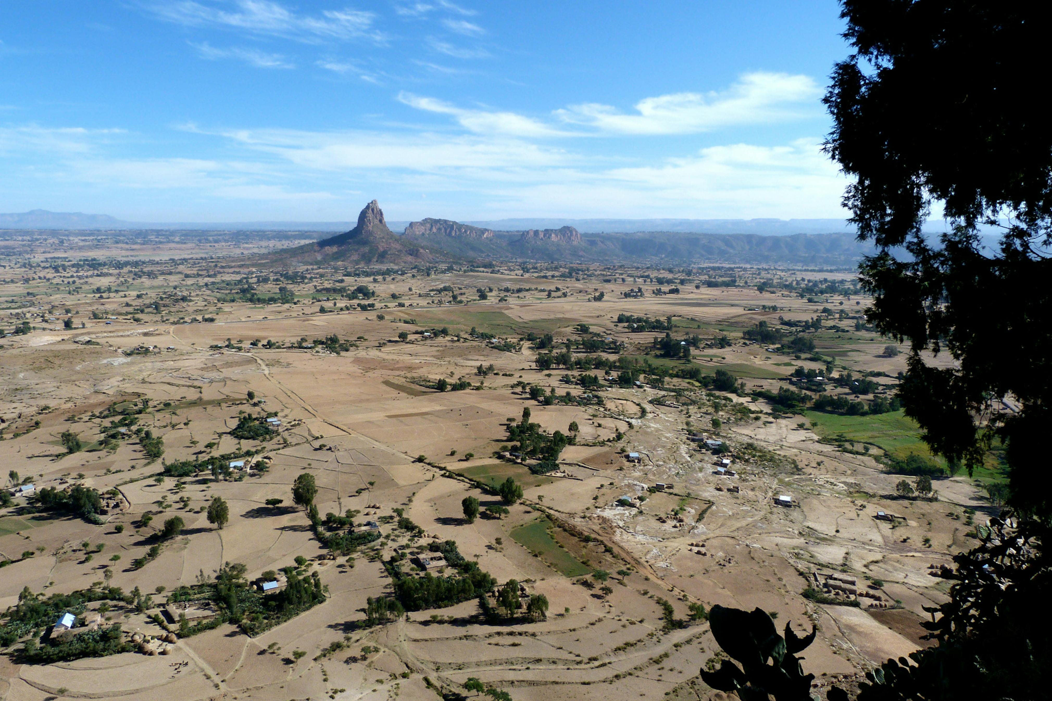 View from the church down to the plateau, 2019. 