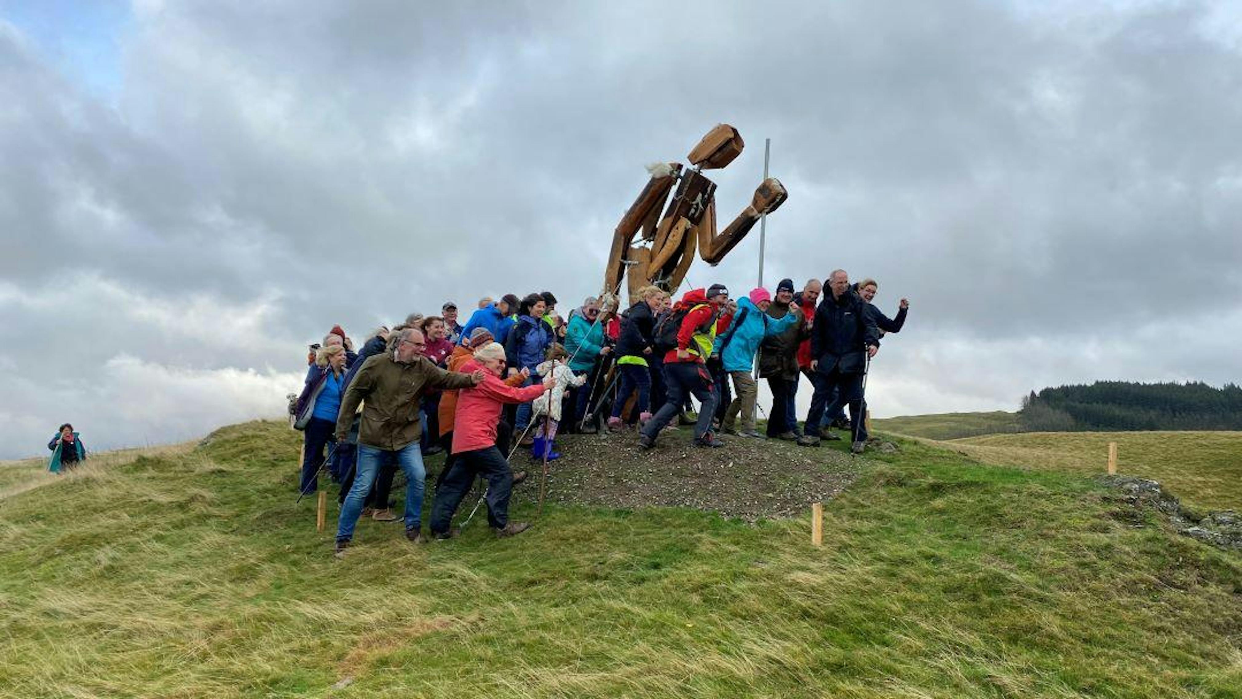 &#039;The Pilgrim&#039; Sculpture at Strata Florida Abbey, Ceredigion, Wales.