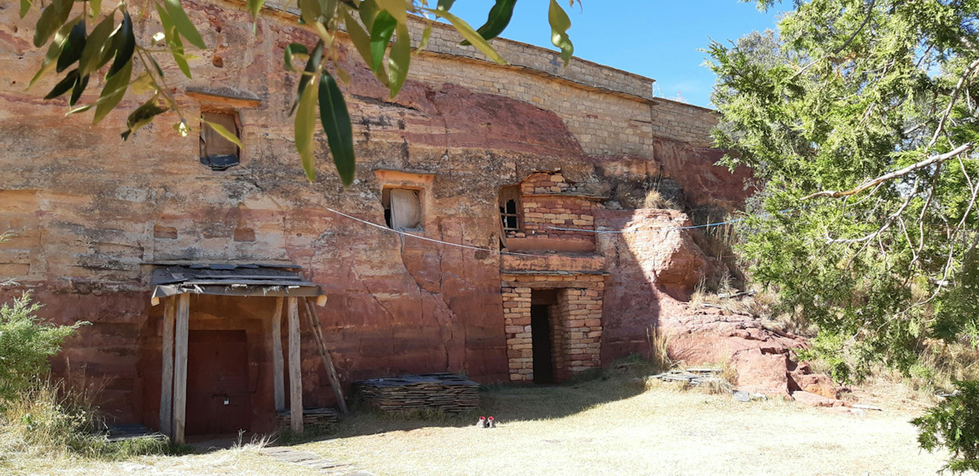 Main façade and entrance of Debre Tsion Church, 2019.
