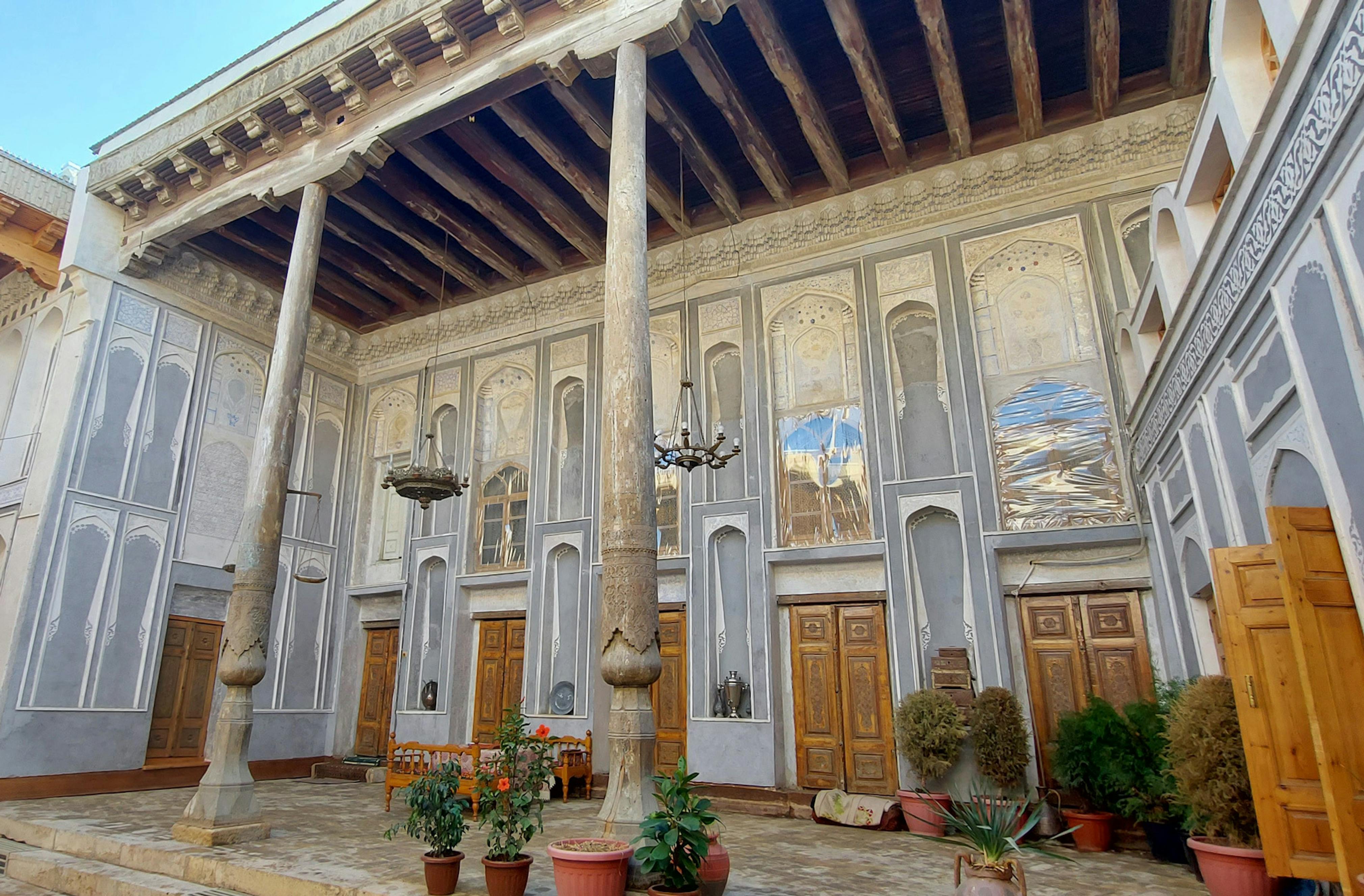 Detail of Bukhara houses in Uzbekistan.