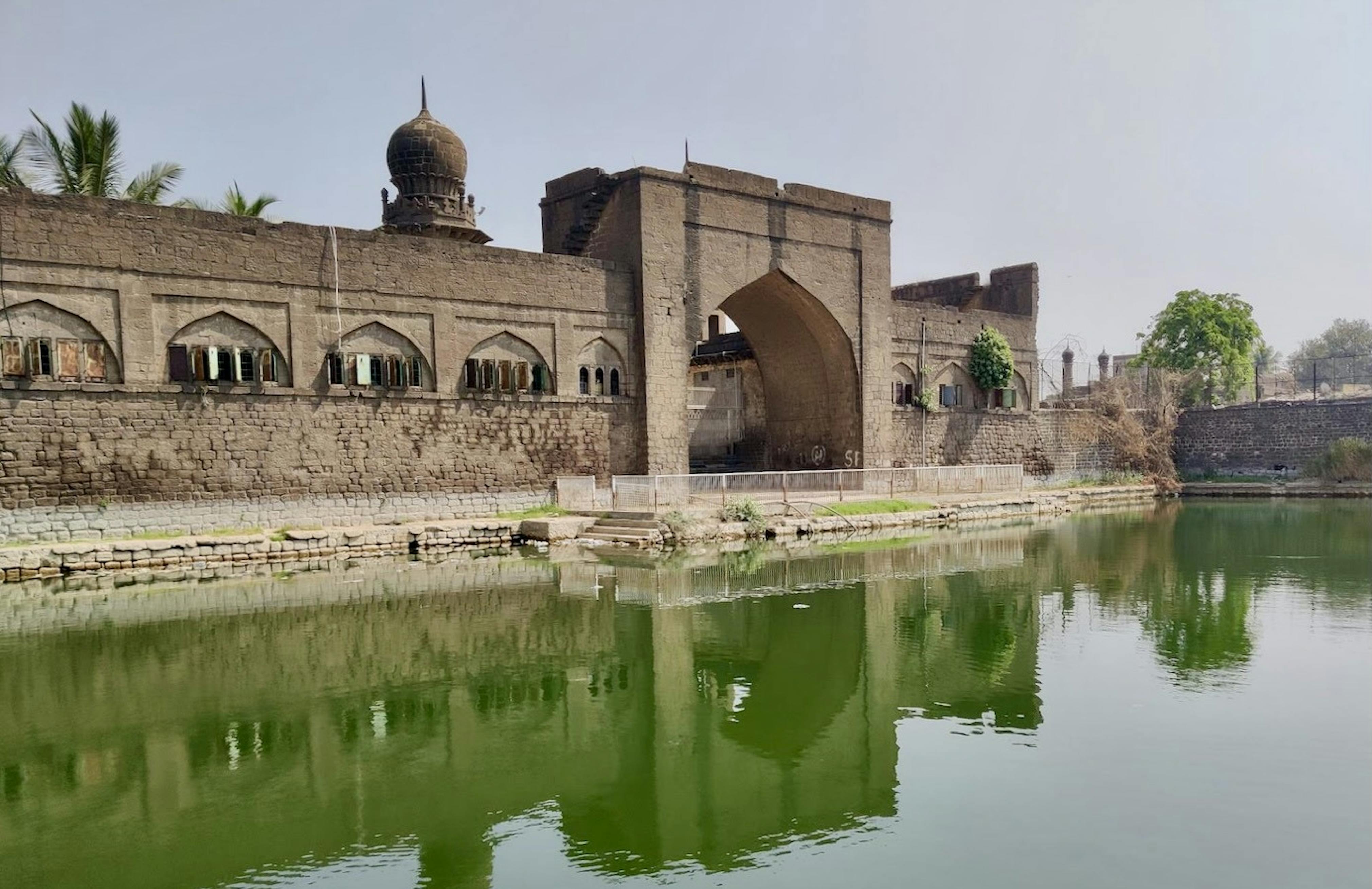 View of the Taj Bawdi water tank in Bijapur, India. 