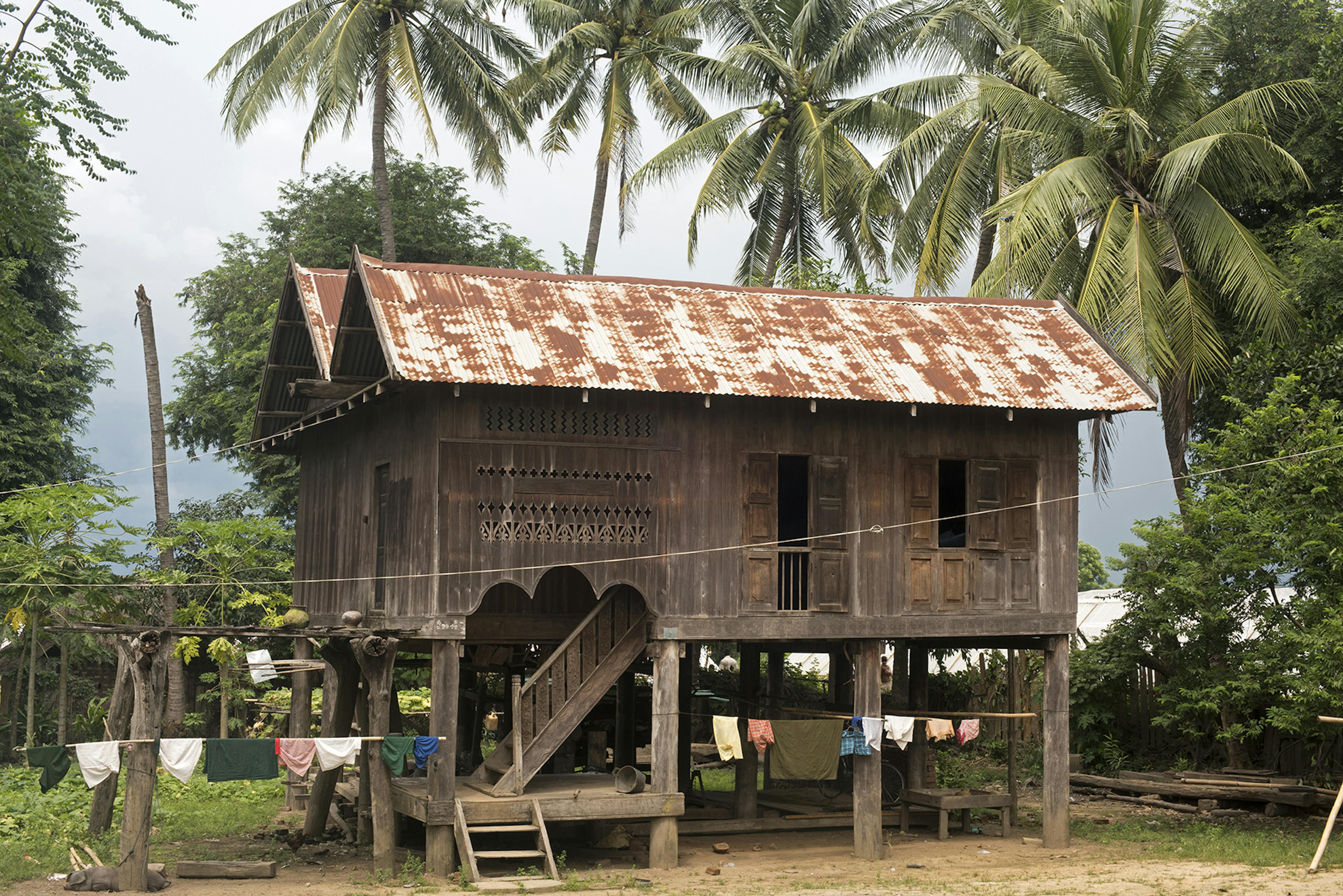 Rural teak farmhouse in Kywe Chin Village, north of Nay Pyi Taw, 2017.