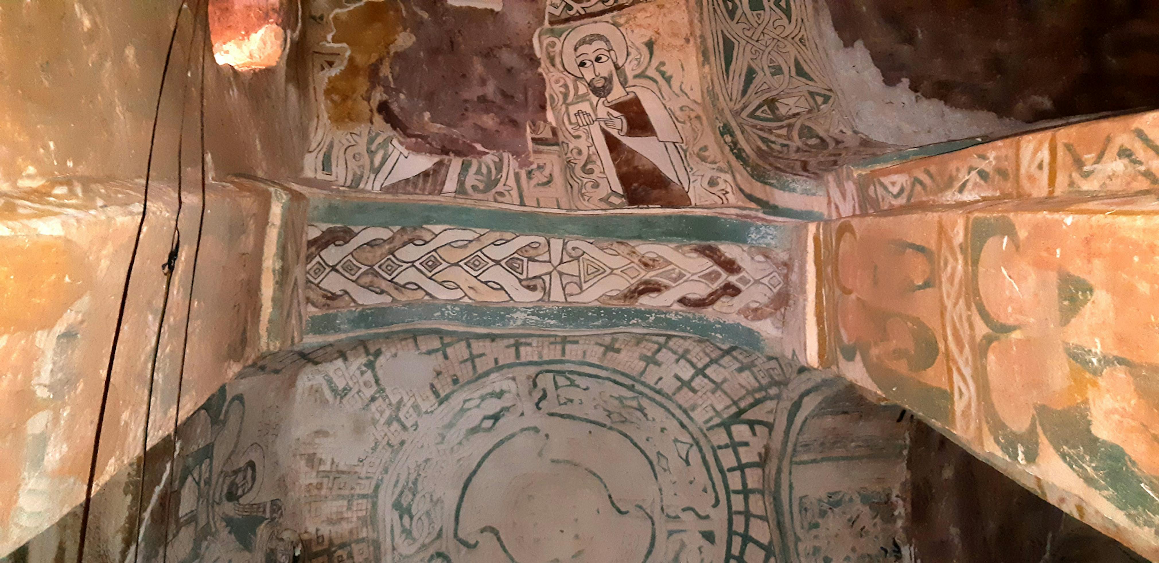 Wall paintings inside the church, 2019.