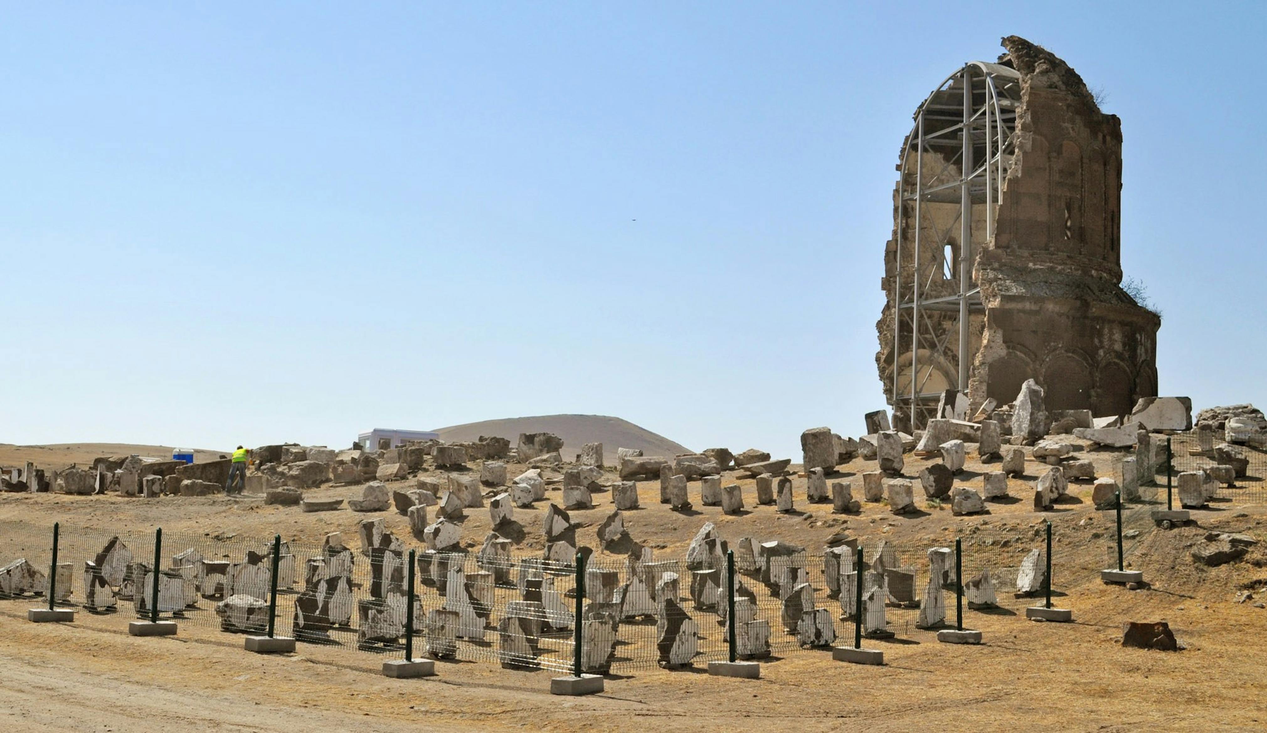 Stones at the site which are being documented and scanned, 2013