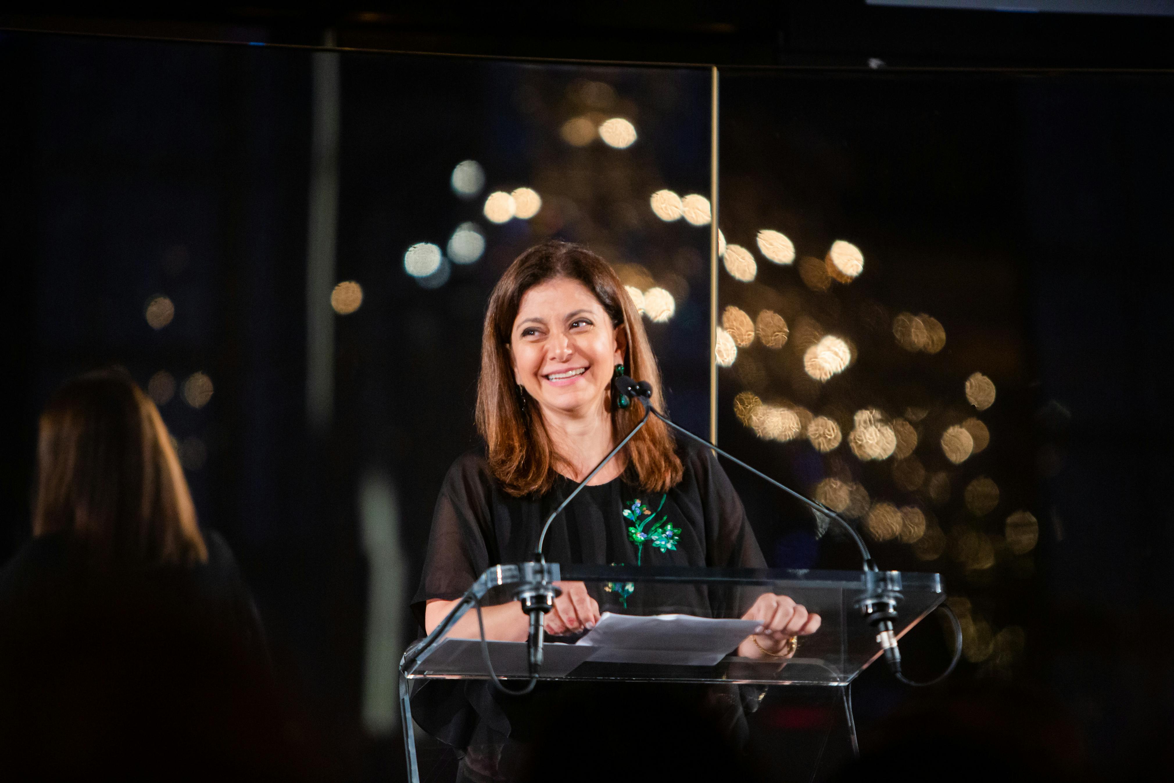 HRH Princess Dana Firas receives the 2019 Watch Award.