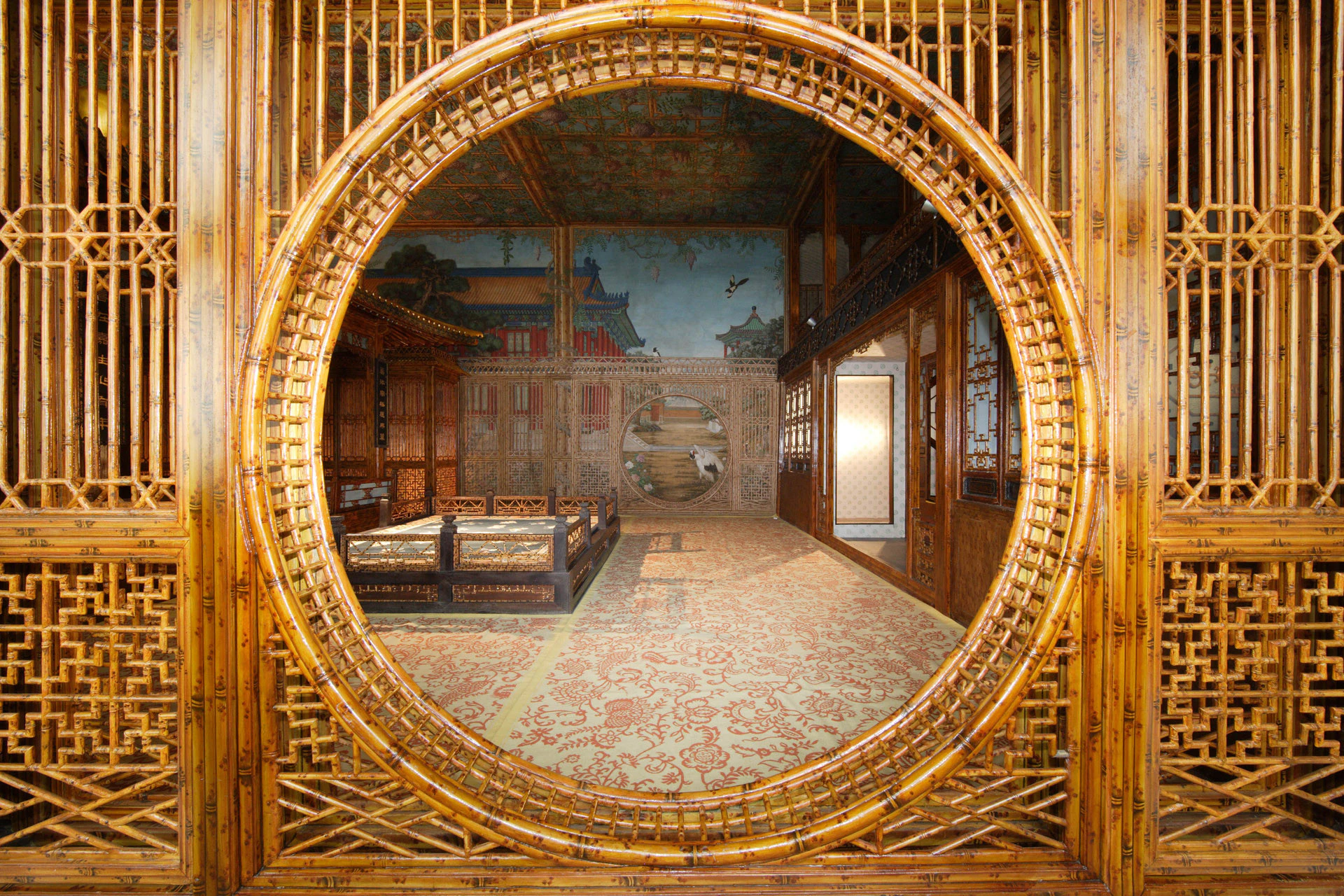 Interior of Juanqinzhai with trompe l'oeil, after conservation, 2008