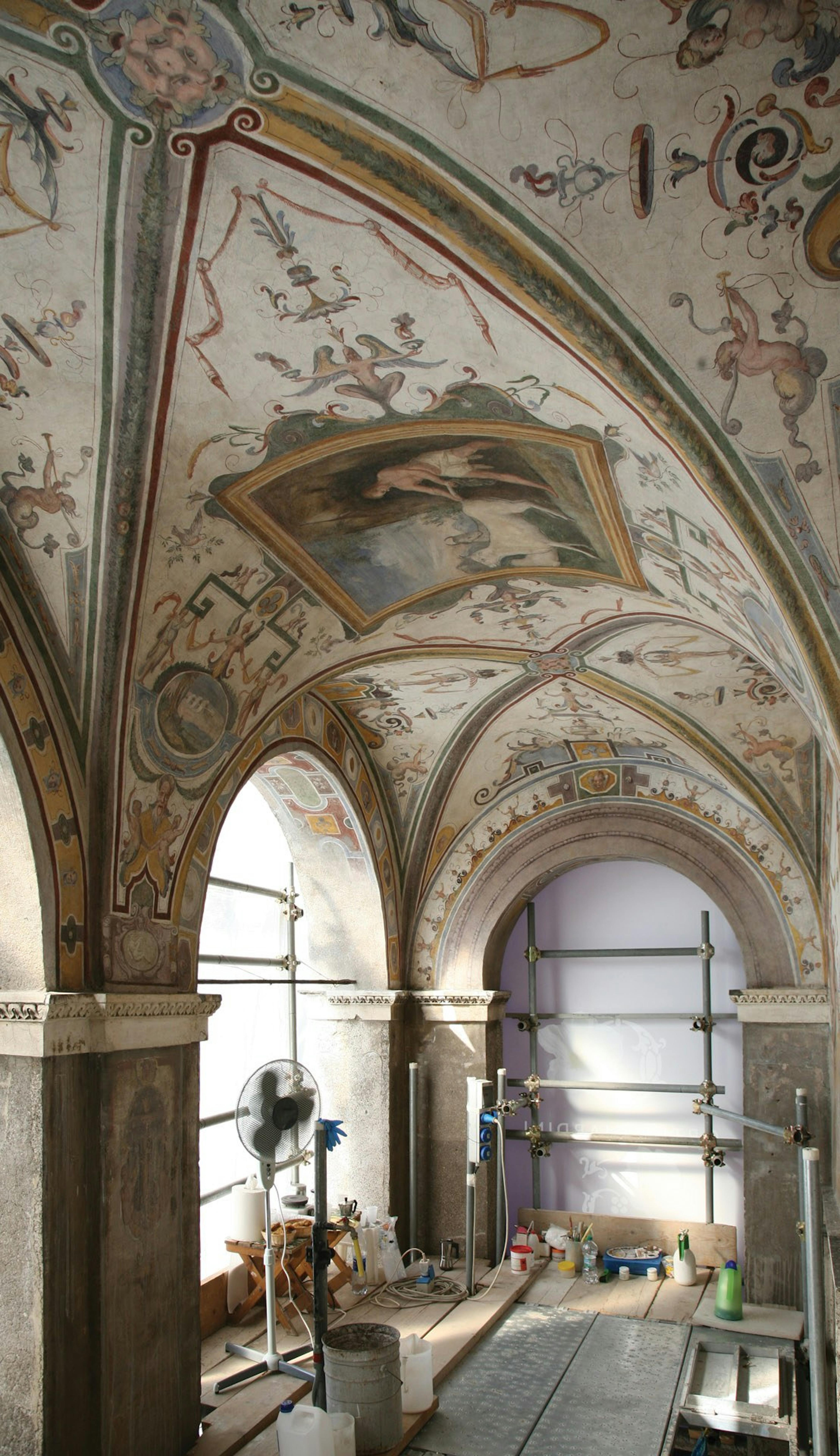 The Loggia Superiore during conservation, 2012