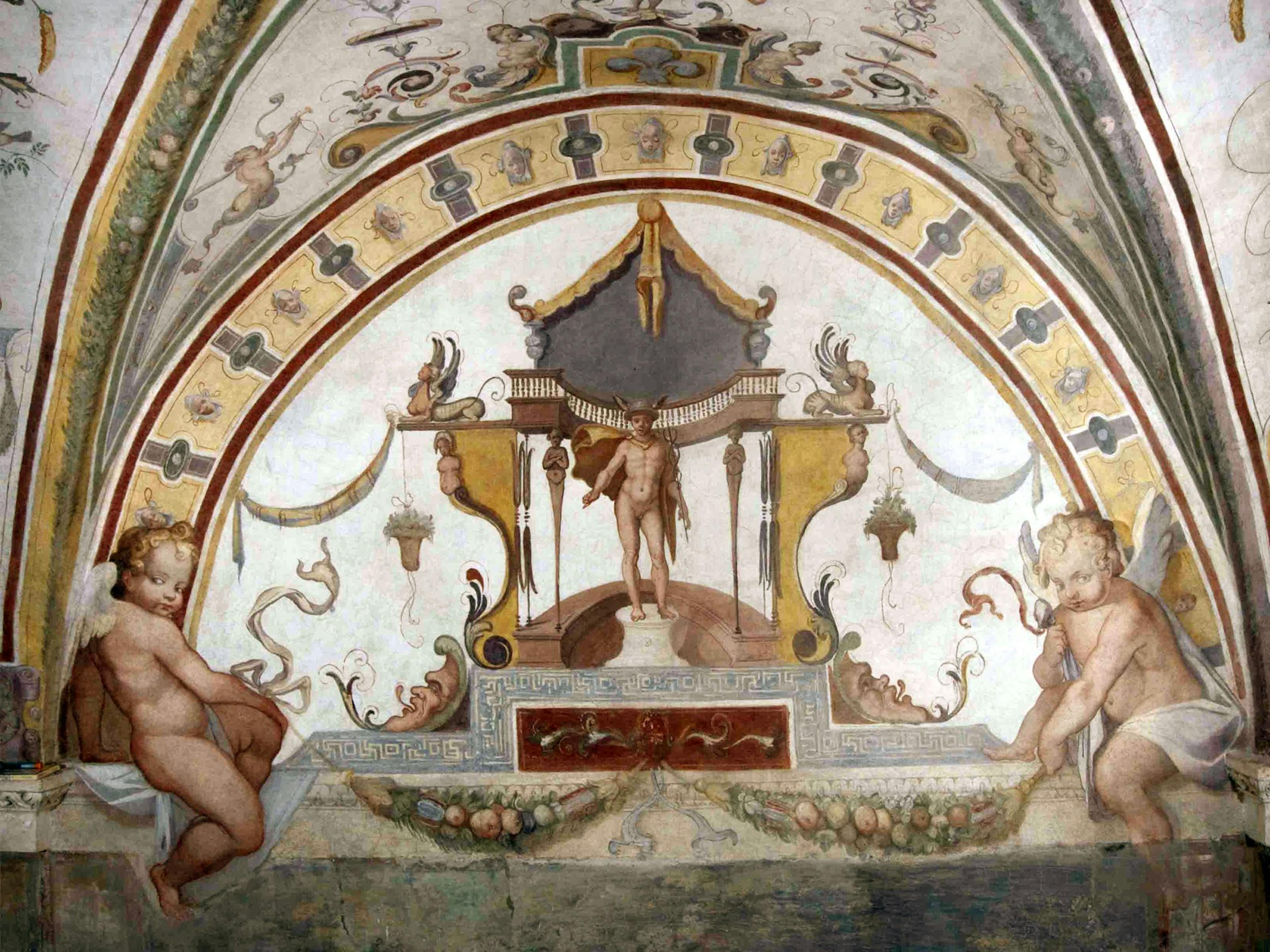 Right lunette on the southeast wall of the Upper loggia after conservation, 2012