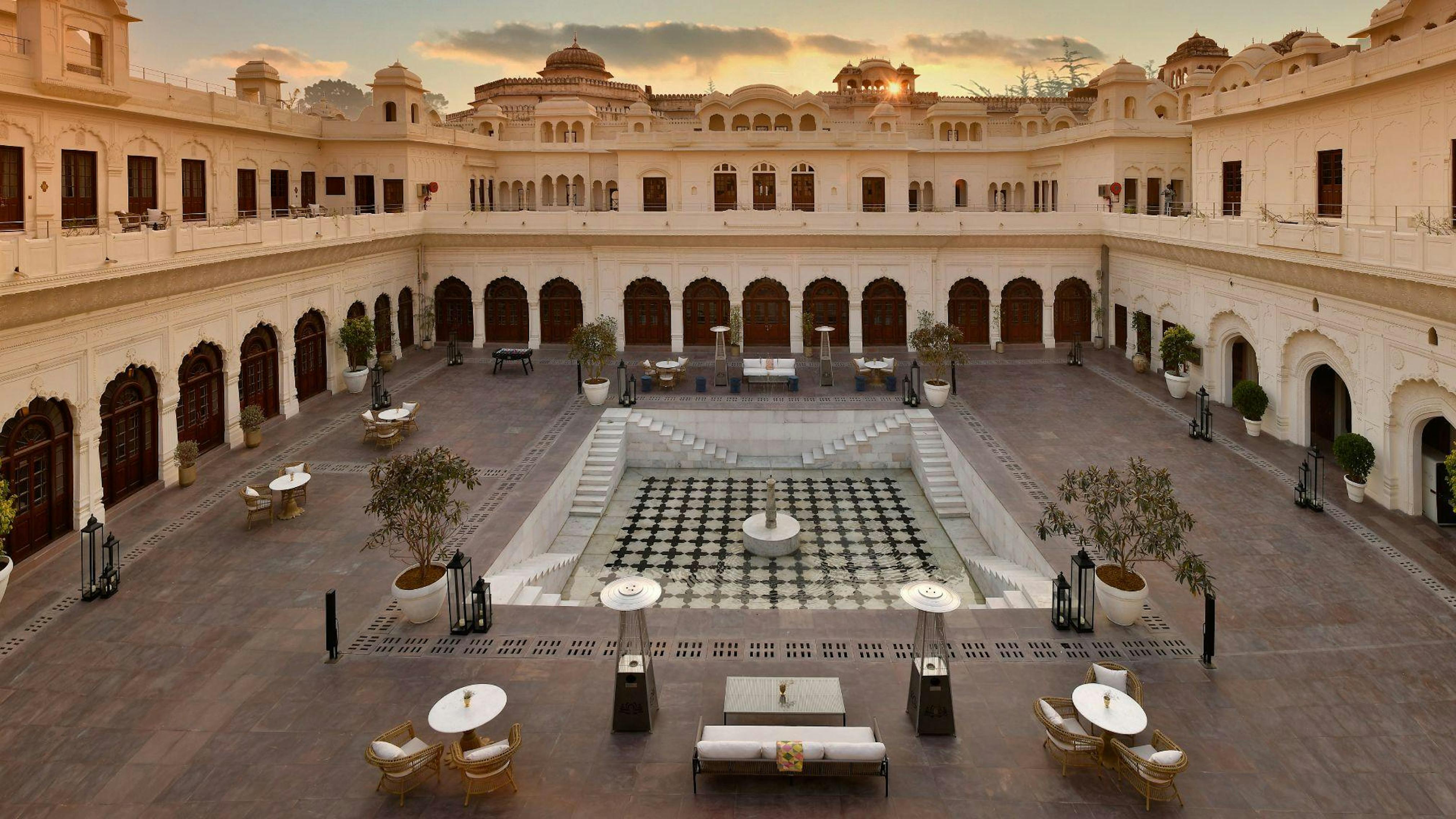 Courtyard of Ran Baas Palace, Patiala, India.