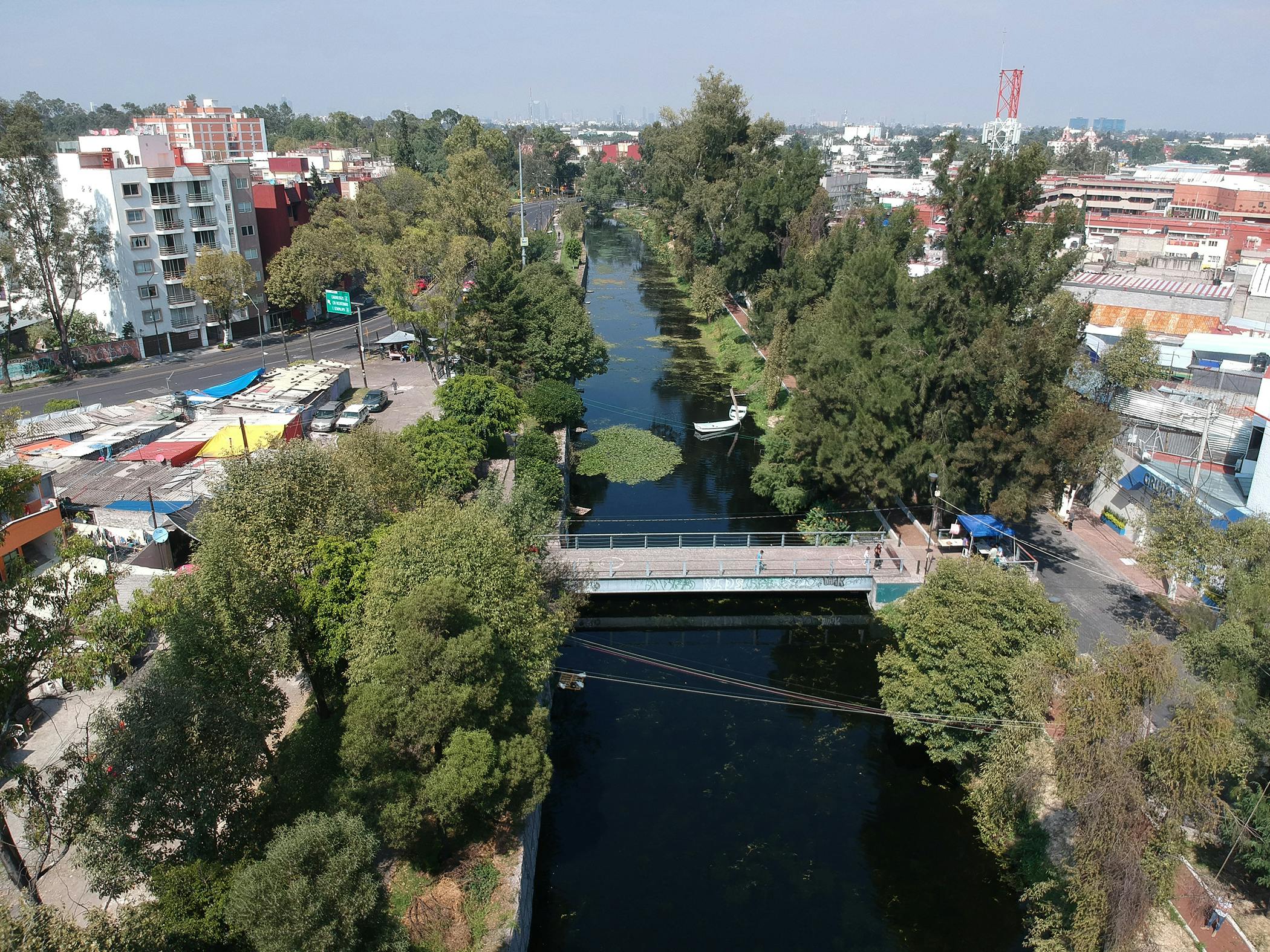 View of a segment of the Canal Nacional, with the Colorines bridge in the foreground, 2018.