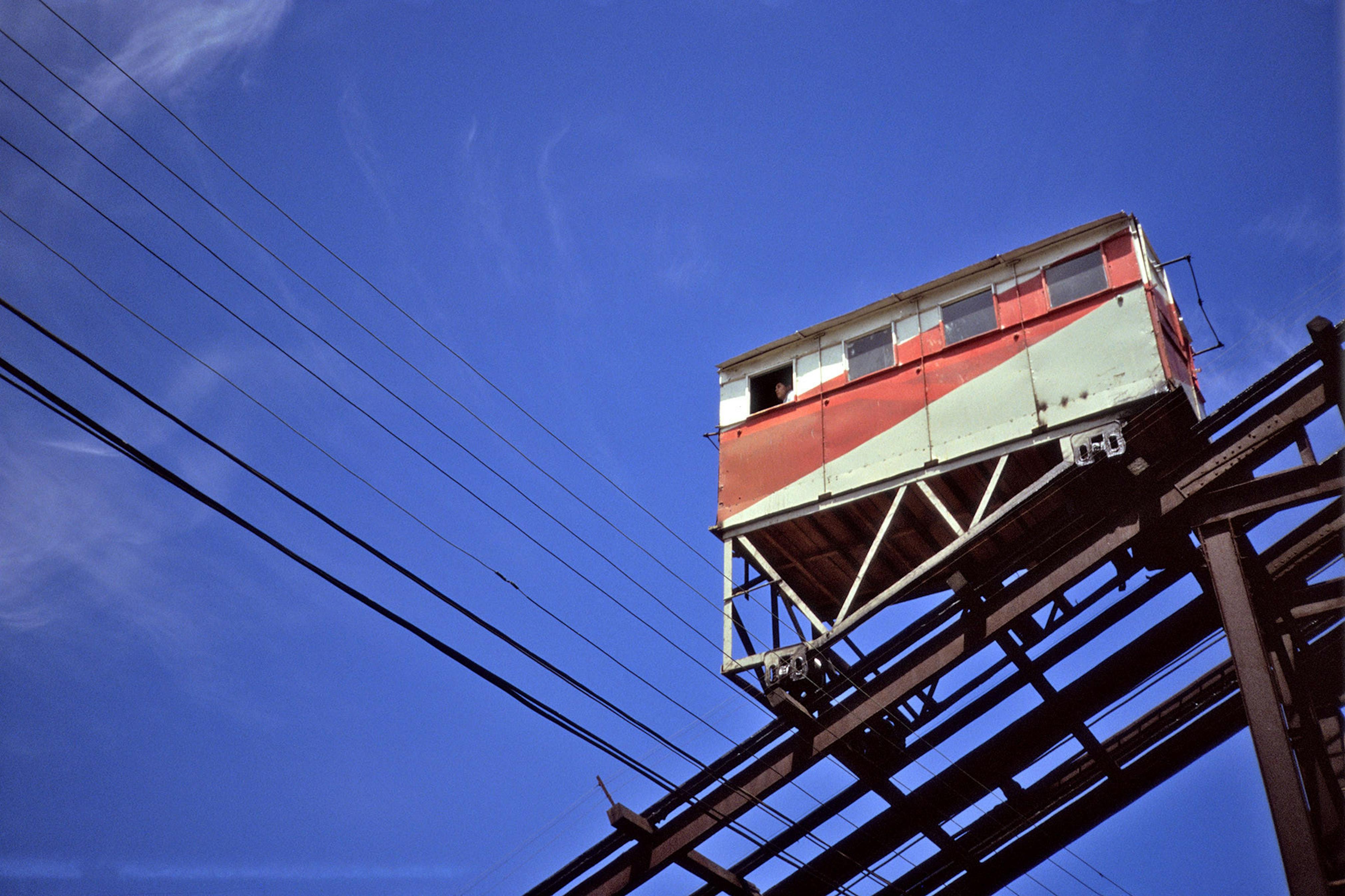 Car of Villaseca elevator (1907), linking Antonio Varas Avenue in the center of Valparaíso to Playa Ancha hill., c1996