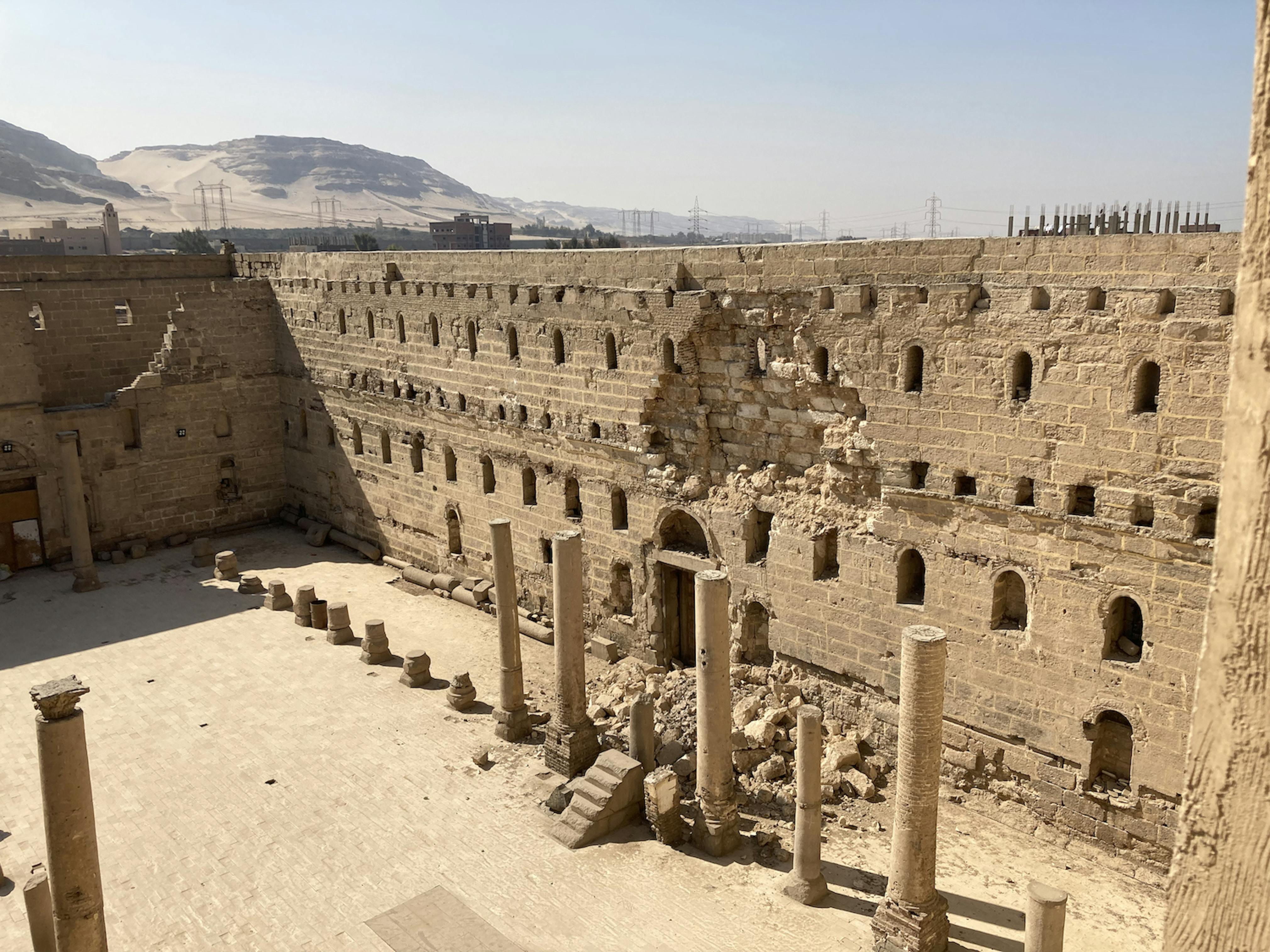 Partial collapse of the White Monastery&#039;s north wall, February 2022. Photo courtesy of Dr. Nicholas Warner.